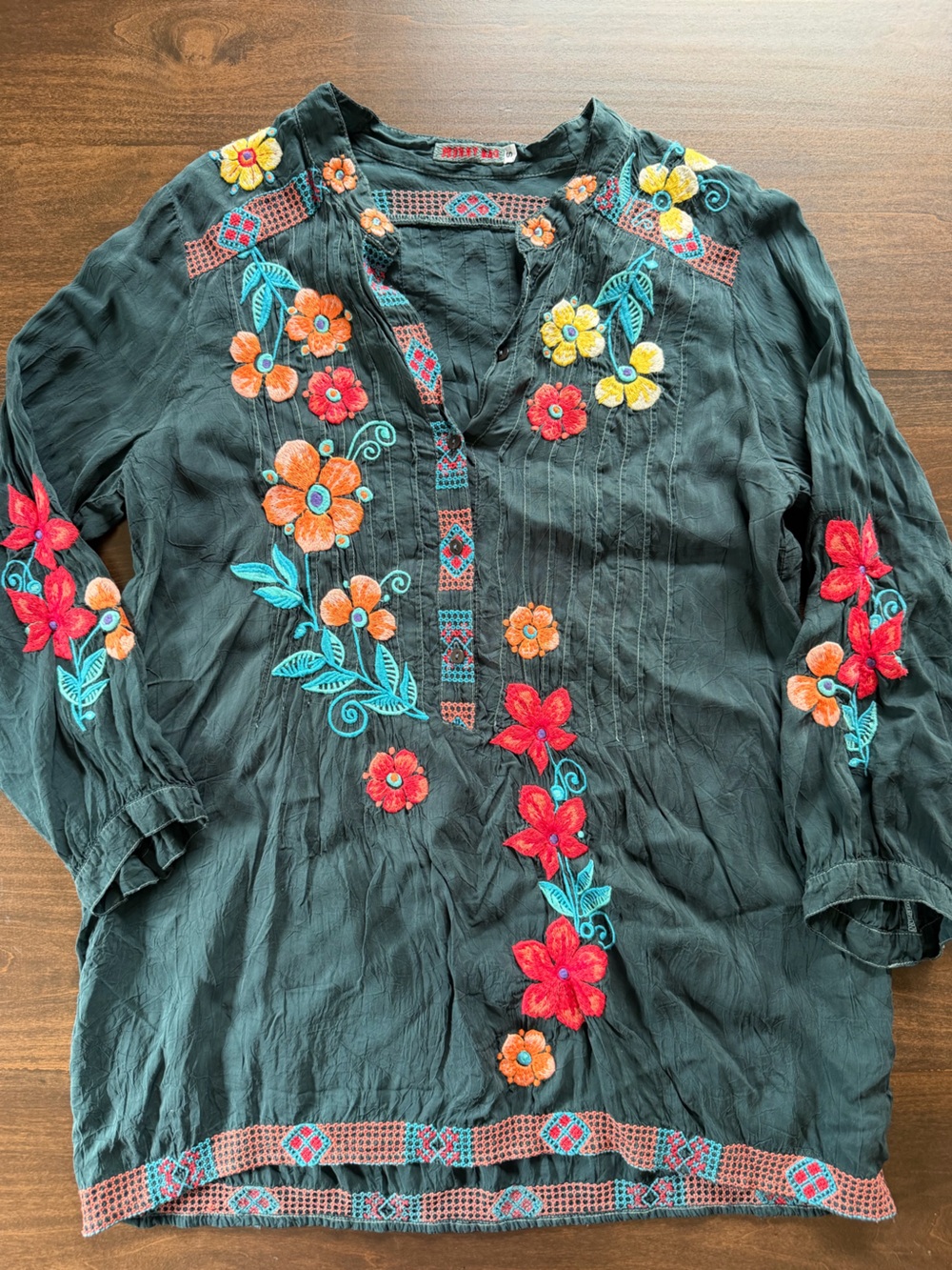 Johnny Was Embroidered Floral Tunic